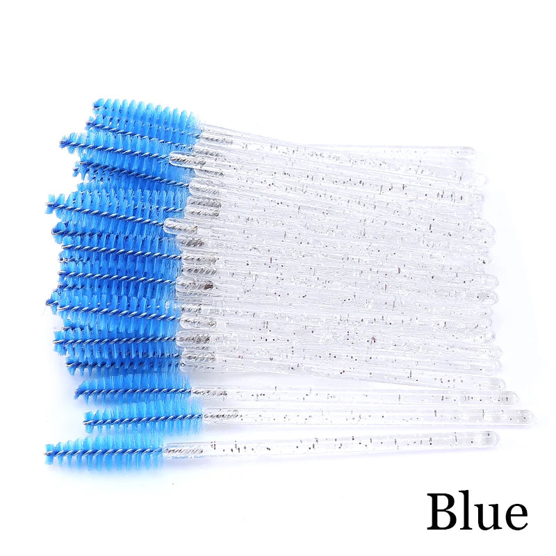 50pcs Eyelash Extension Disposable Eyelash Brush Mascara Stick Applicator Propeller Eye Lashes Makeup Brush Set Makeup Tools