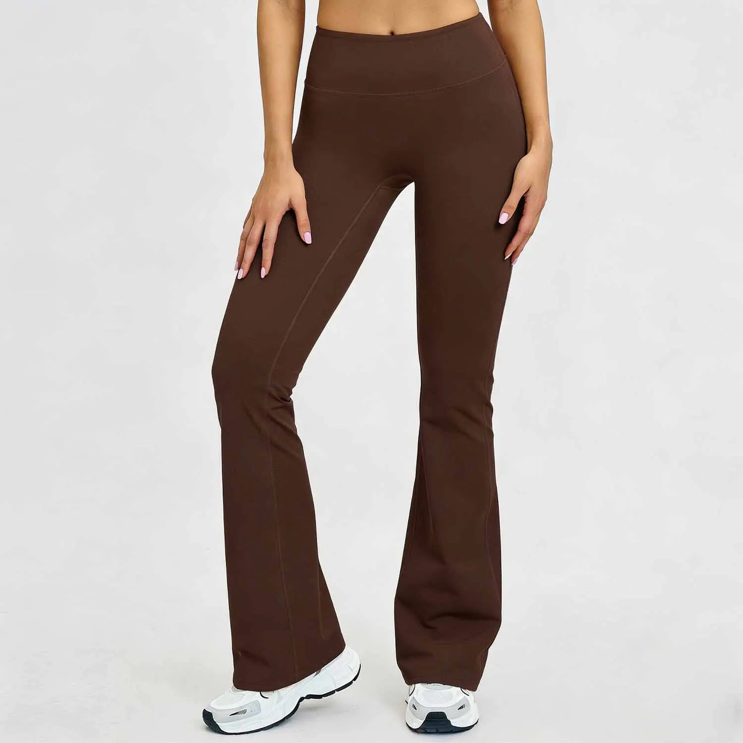 Women's Slightly Flared Yoga Pants GYM Hip-lifting Leggings High-waisted Fitness Breathable Antibacterial Sports Workout Pants
