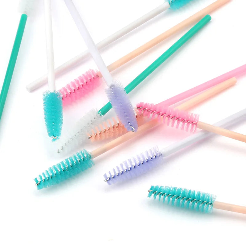 50pcs Eyelash Extension Disposable Eyelash Brush Mascara Stick Applicator Propeller Eye Lashes Makeup Brush Set Makeup Tools