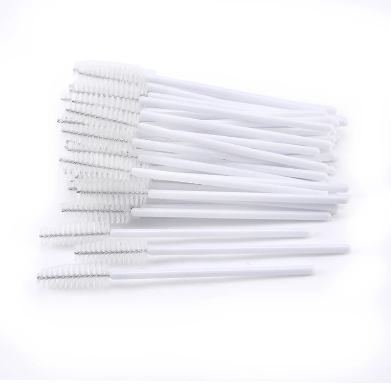 50pcs Eyelash Extension Disposable Eyelash Brush Mascara Stick Applicator Propeller Eye Lashes Makeup Brush Set Makeup Tools