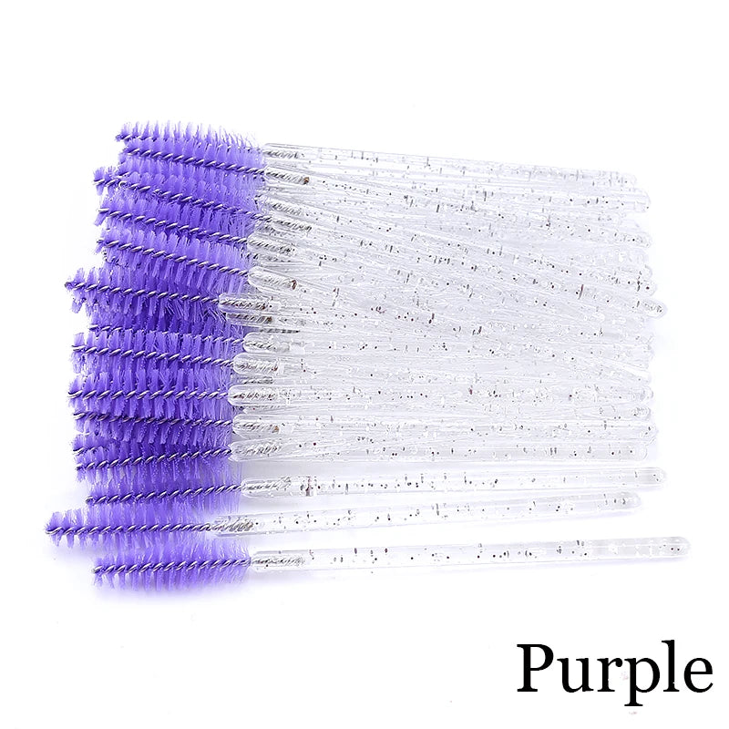 50pcs Eyelash Extension Disposable Eyelash Brush Mascara Stick Applicator Propeller Eye Lashes Makeup Brush Set Makeup Tools