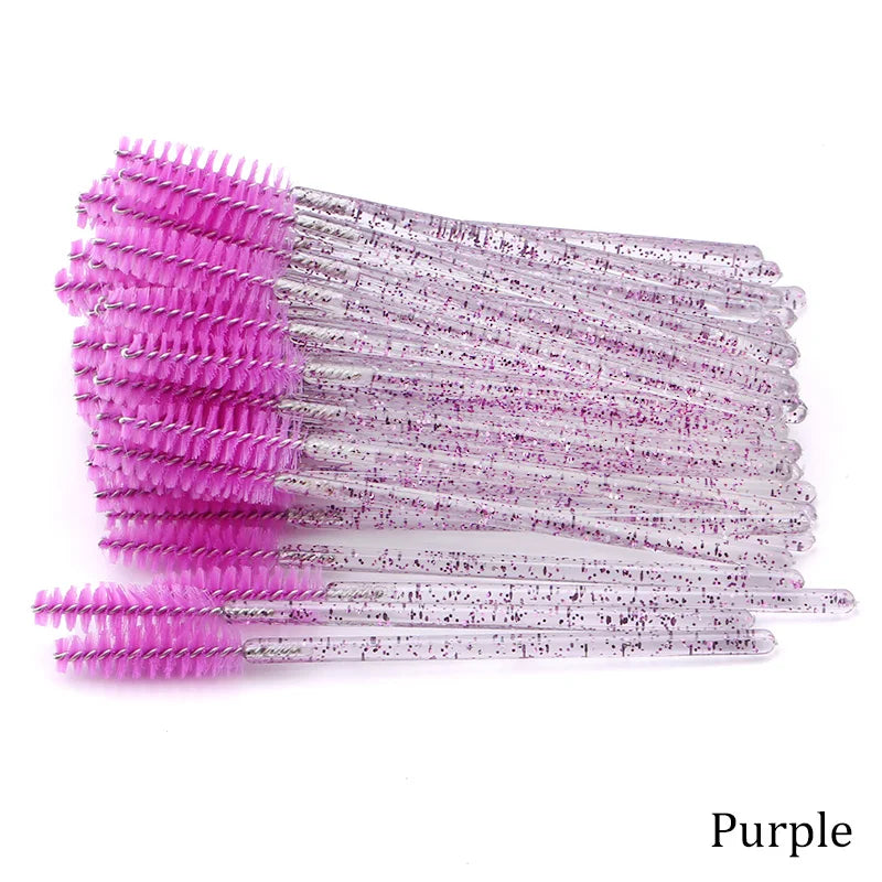 50pcs Eyelash Extension Disposable Eyelash Brush Mascara Stick Applicator Propeller Eye Lashes Makeup Brush Set Makeup Tools