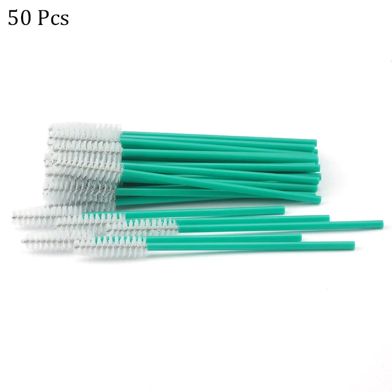 50pcs Eyelash Extension Disposable Eyelash Brush Mascara Stick Applicator Propeller Eye Lashes Makeup Brush Set Makeup Tools