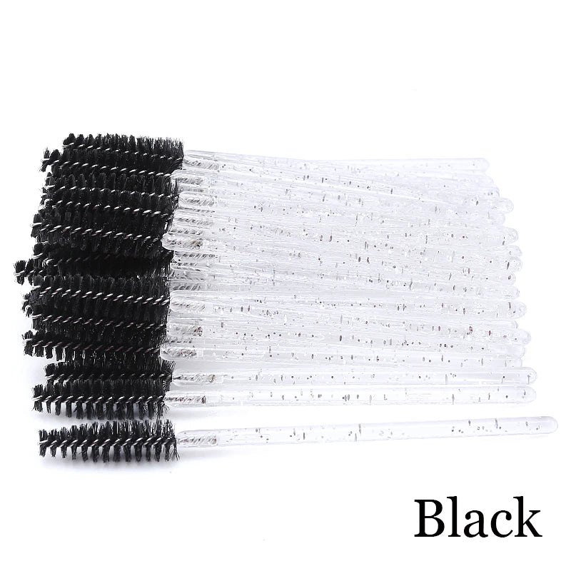 50pcs Eyelash Extension Disposable Eyelash Brush Mascara Stick Applicator Propeller Eye Lashes Makeup Brush Set Makeup Tools