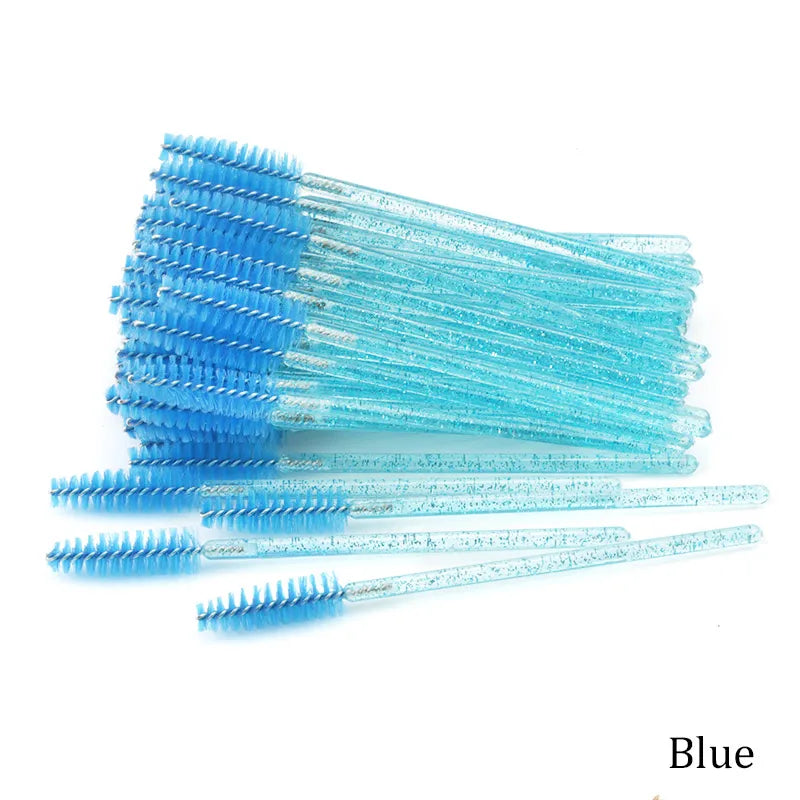 50pcs Eyelash Extension Disposable Eyelash Brush Mascara Stick Applicator Propeller Eye Lashes Makeup Brush Set Makeup Tools