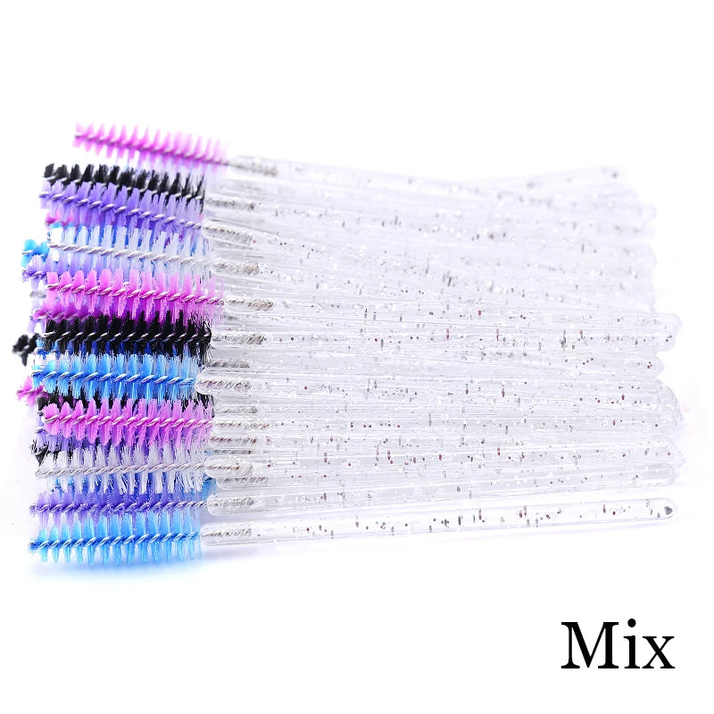 50pcs Eyelash Extension Disposable Eyelash Brush Mascara Stick Applicator Propeller Eye Lashes Makeup Brush Set Makeup Tools