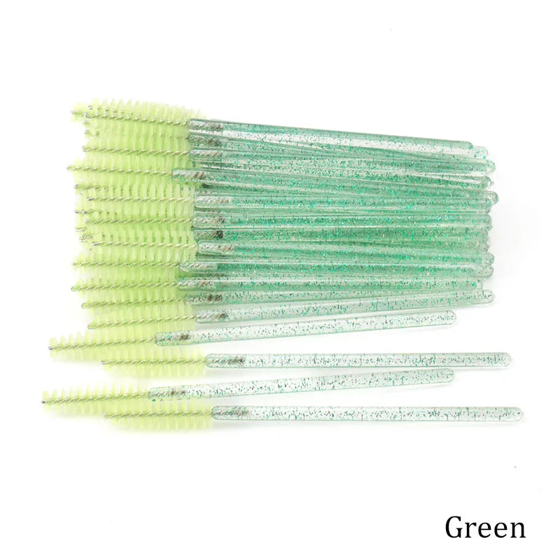 50pcs Eyelash Extension Disposable Eyelash Brush Mascara Stick Applicator Propeller Eye Lashes Makeup Brush Set Makeup Tools