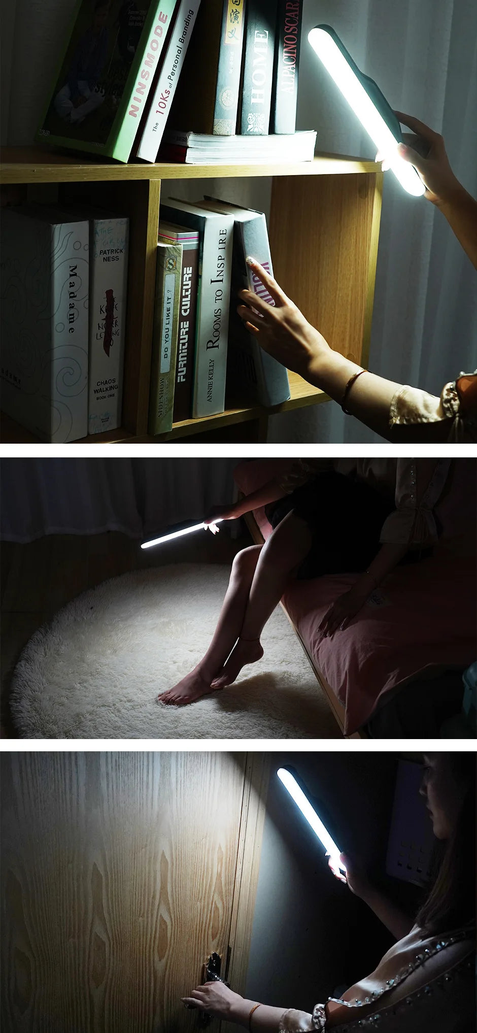 LED Makeup Lamp Light USB Eye Protection Rechargeable Portable Hanging Magnetic Lamp Touch Switch Mirror Light Selfie Light