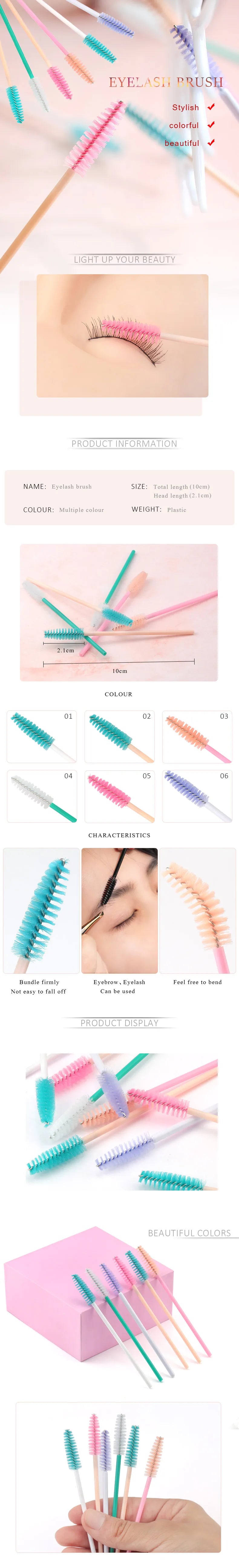 50pcs Eyelash Extension Disposable Eyelash Brush Mascara Stick Applicator Propeller Eye Lashes Makeup Brush Set Makeup Tools