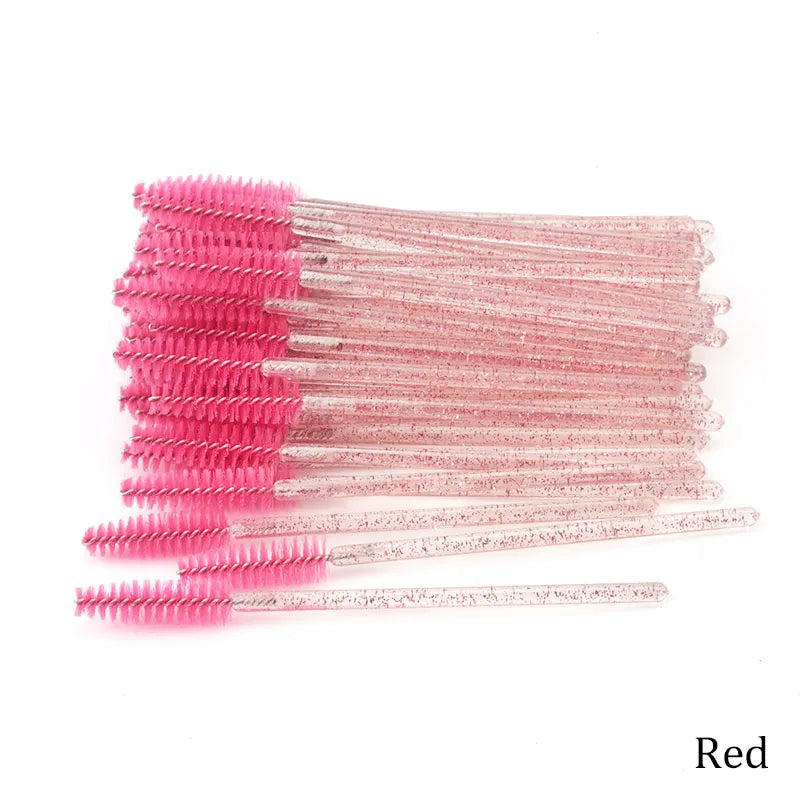 50pcs Eyelash Extension Disposable Eyelash Brush Mascara Stick Applicator Propeller Eye Lashes Makeup Brush Set Makeup Tools