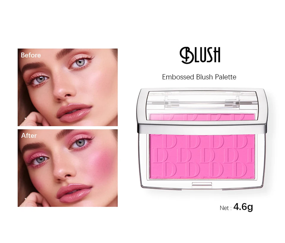 Face Blusher Matte Natural Cheek Tint Brighten Face Pink Red Face Contouring Cosmetics Blush Powder Soft Female Makeup
