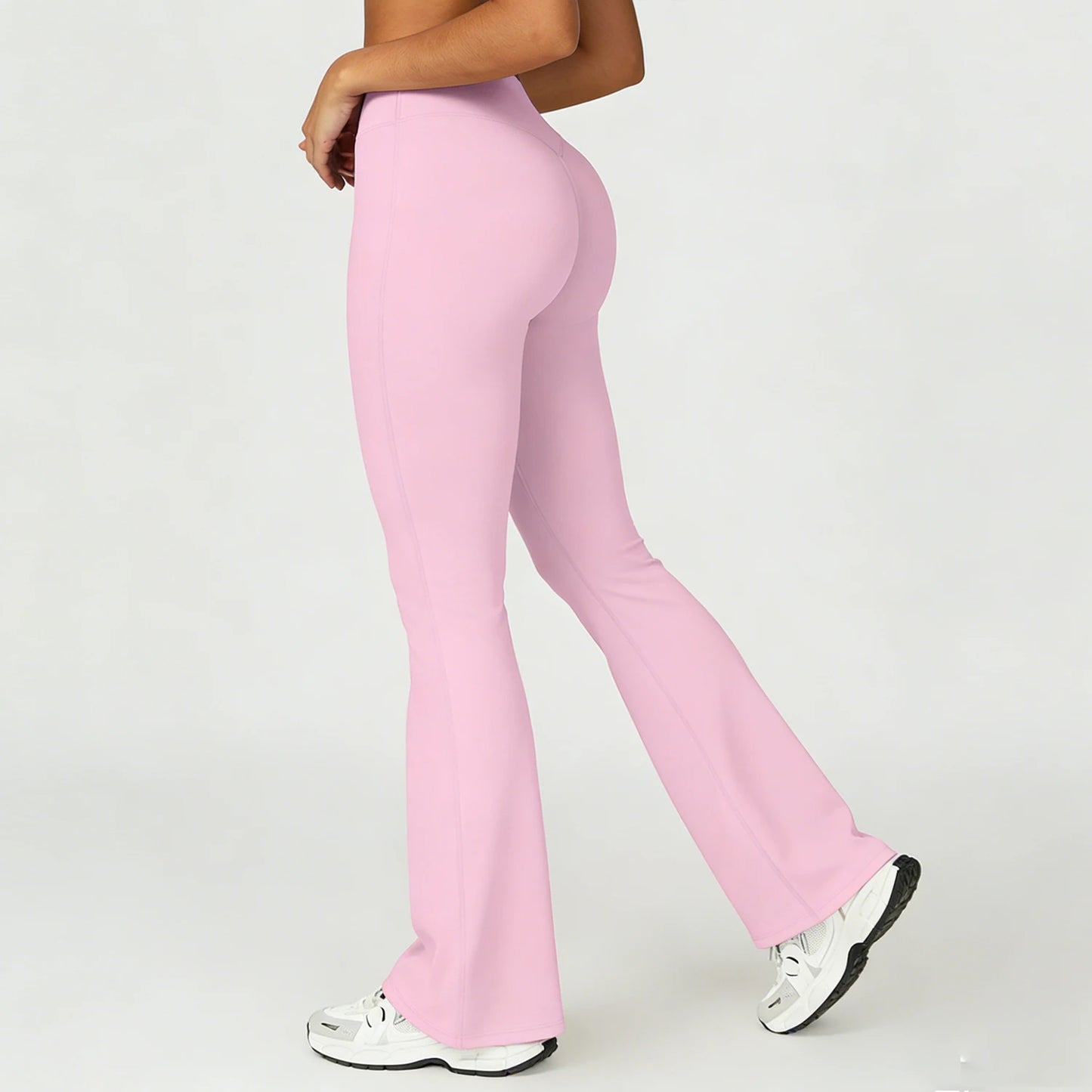 Women's Slightly Flared Yoga Pants GYM Hip-lifting Leggings High-waisted Fitness Breathable Antibacterial Sports Workout Pants