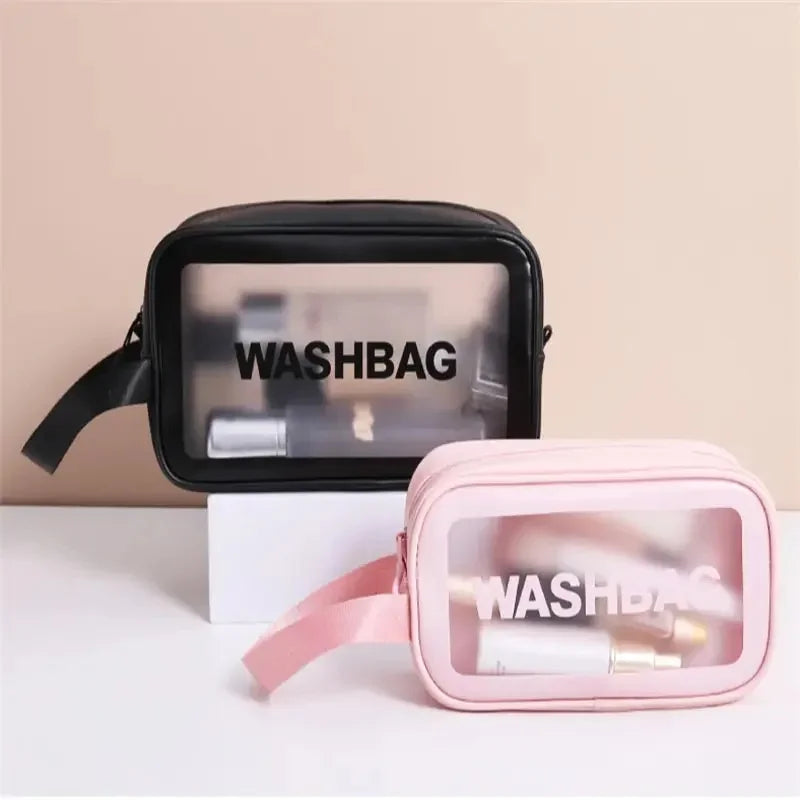 Black Cosmetic Bags Waterproof Make Up Storage Handbags Portable Travel Toiletries Storage Bag Seaside Tote Women's Cosmetic Bag