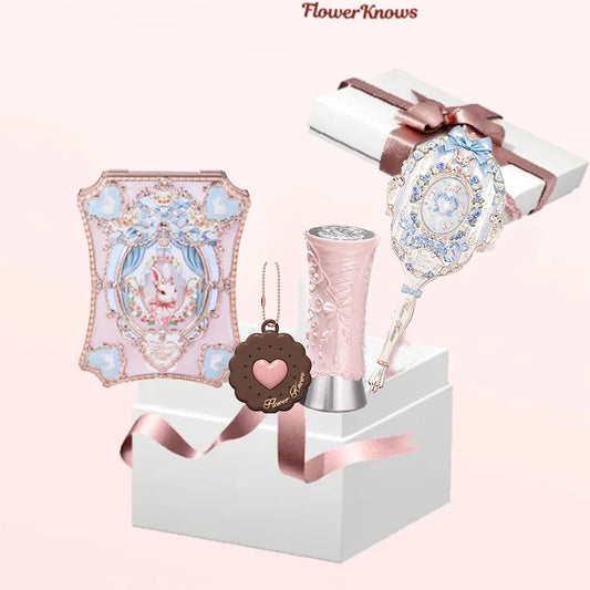 Flower Knows Makeup Set Eye Shadow Lipstick Swan Liquid Eyeshadow Hand Mirrors Hairpin Brush Gift Box For Girlfriend