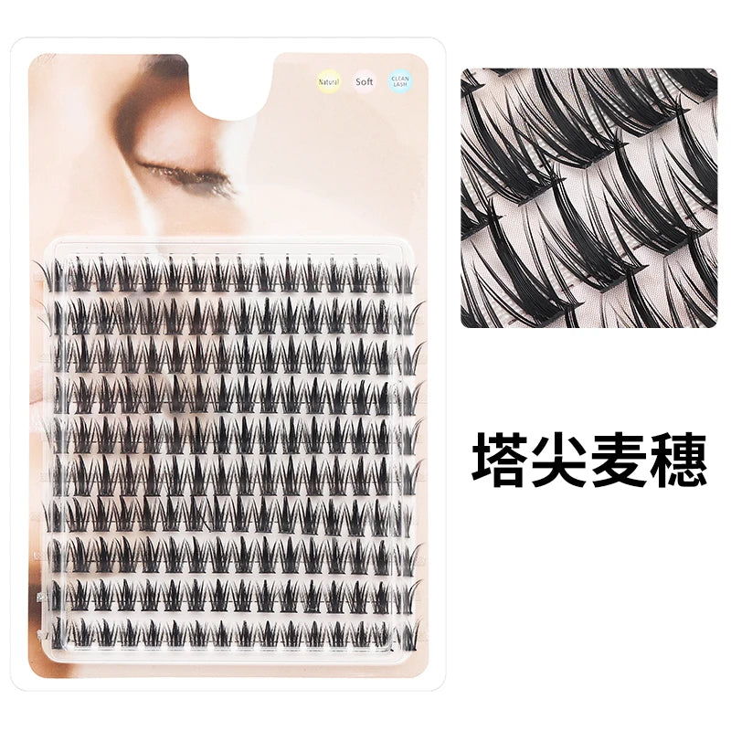 DIY Lashes 10 rows Cluster Eyelashes Fake Eyelashes Manga Eye Cluster Eyelashes at home Long Thick Makeup Wholesale Extension