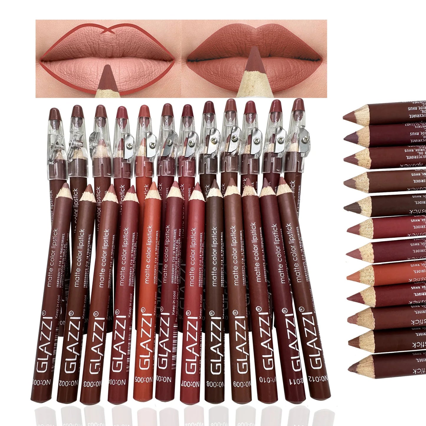 Lip Pencil Set Professional Makeup Full Brown Matte Long Lasting Permanent Lipstick Beauty Woman Makeup Products 2024 New Brand