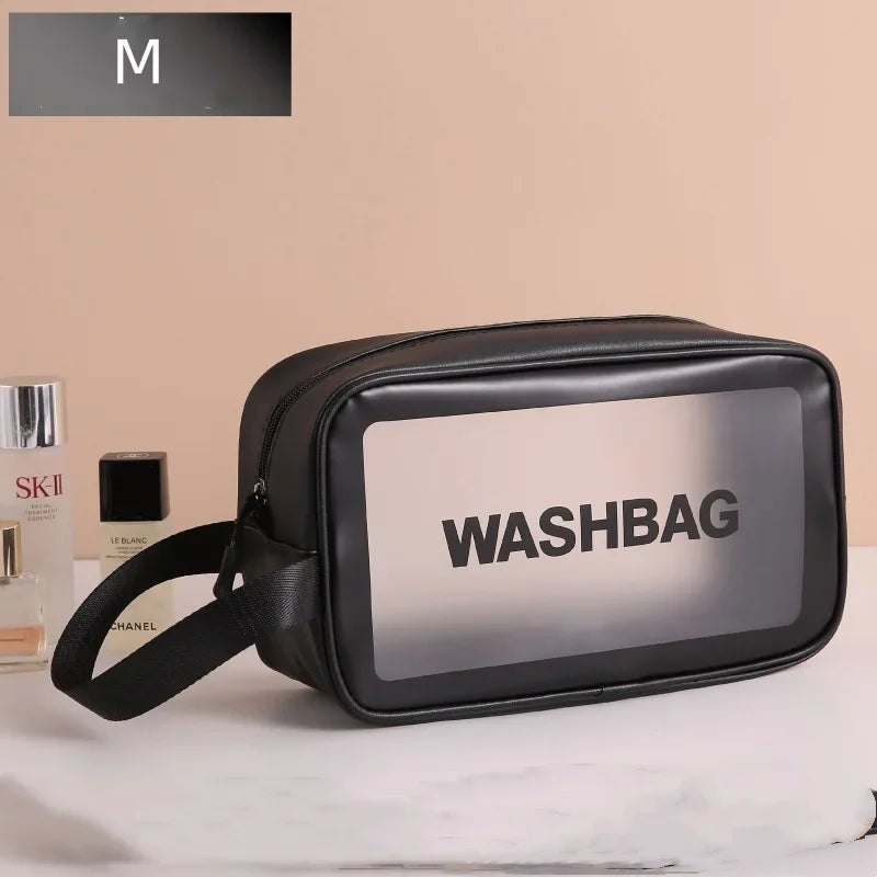 Black Cosmetic Bags Waterproof Make Up Storage Handbags Portable Travel Toiletries Storage Bag Seaside Tote Women's Cosmetic Bag
