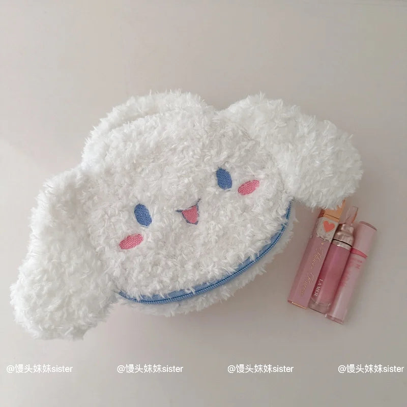 Large Capacity Cosmetics Storage Bag Kuromi My Melody Hello Kitty Cartoon Plush Bag Makeup Bag Travel Storage Bag Gifts Girl