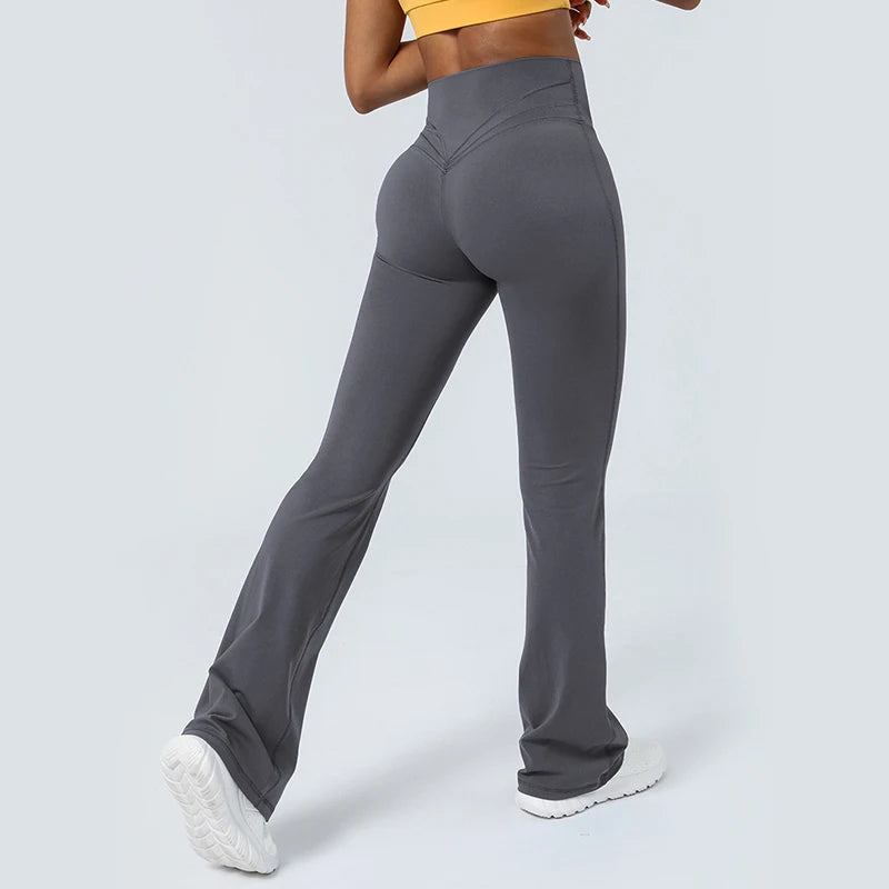 Flared Pant Yoga Pants Naked High Waisted Cinching Hip Lifting Sports Leggings Running Fitness Elastic Bell Bottom Pants Women