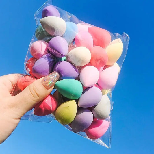 100pcs Cosmetic Puff for Blending Foundation Powder Mini Makeup Sponge Dry Wet Use Face Puffs Powder Eggs Gourd Water Drop Tool