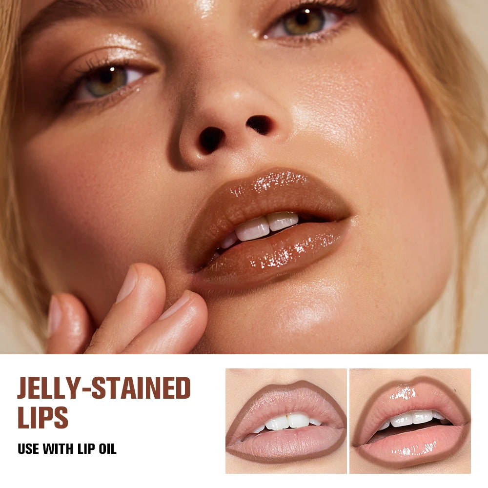 Long-lasting Lip Contour Lip Stain 2 In 1 Smudge-proof Lip Liner Pencil Ultra Pigmented Dual-Sided Design Non-Stick Cup Makeup