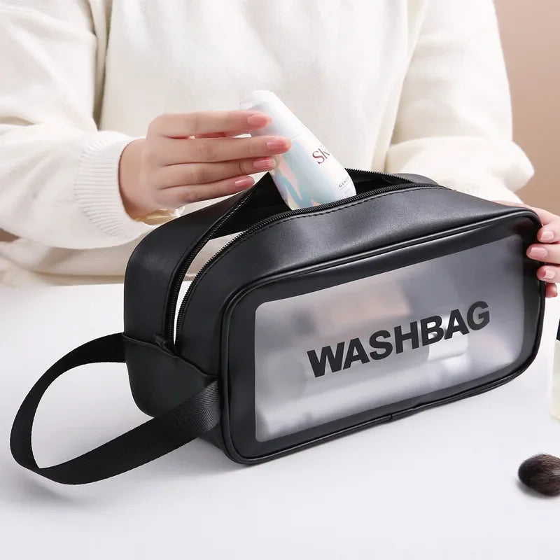 Black Cosmetic Bags Waterproof Make Up Storage Handbags Portable Travel Toiletries Storage Bag Seaside Tote Women's Cosmetic Bag