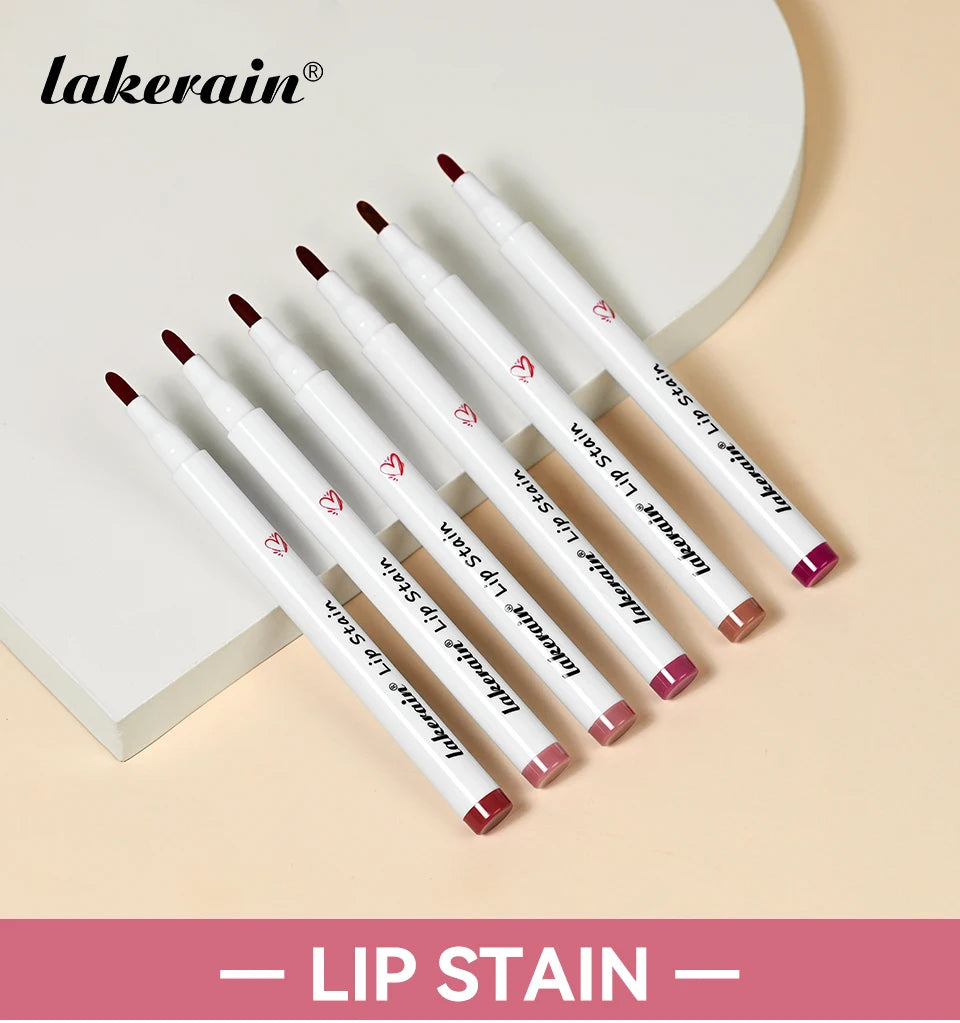 Long-lasting Lip Contour Lip Stain 2 In 1 Smudge-proof Lip Liner Pencil Ultra Pigmented Dual-Sided Design Non-Stick Cup Makeup