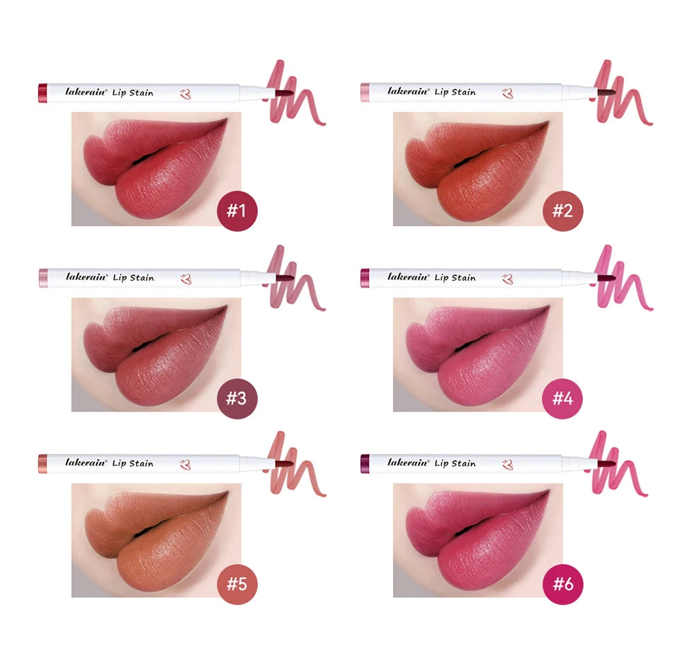 Long-lasting Lip Contour Lip Stain 2 In 1 Smudge-proof Lip Liner Pencil Ultra Pigmented Dual-Sided Design Non-Stick Cup Makeup