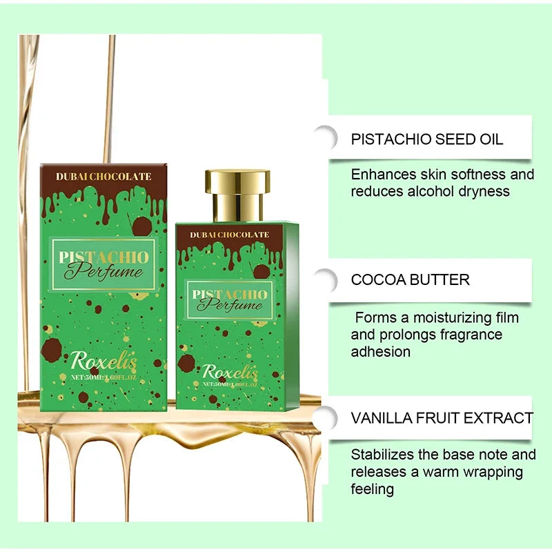 Vanilla Gourmet Perfume Pistachio Cocoa Beans Long-lasting Fragrance Dubai Brand Light Perfume Unisex Fresh Chocolate Fragrance