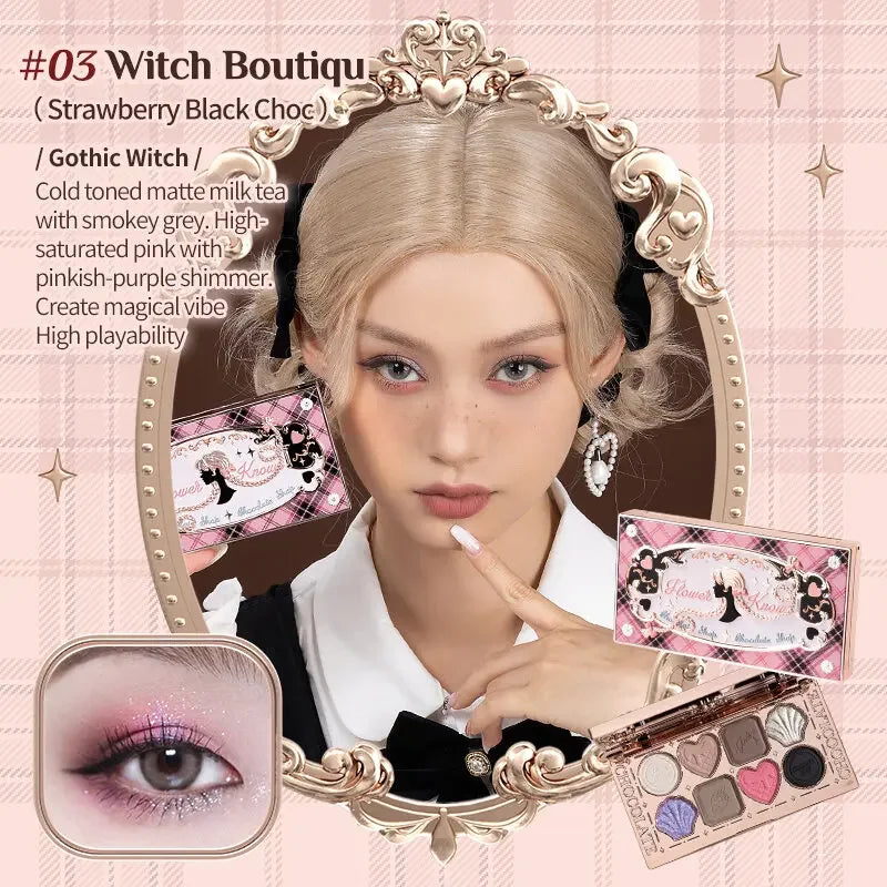 Flower Knows Makeup Set Eye Shadow Lipstick Swan Liquid Eyeshadow Hand Mirrors Hairpin Brush Gift Box For Girlfriend