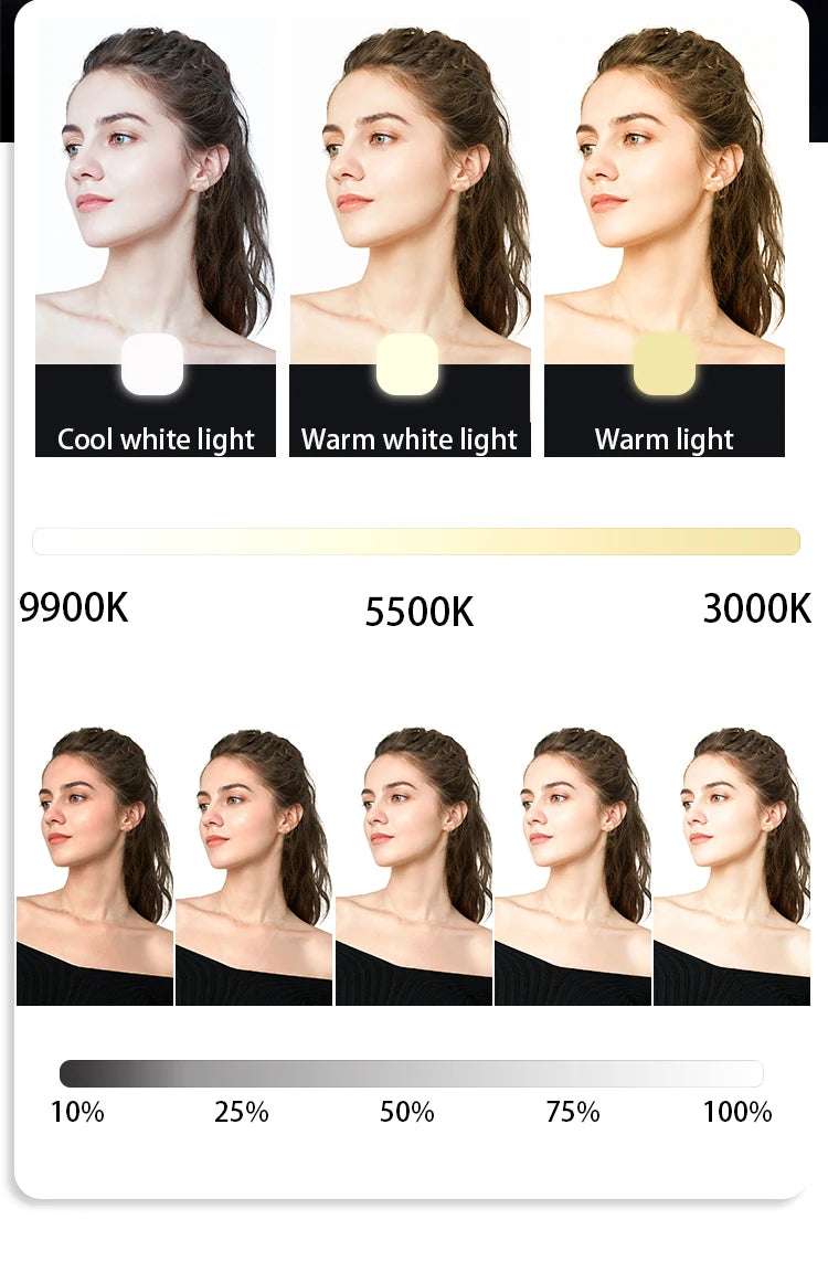 Selfie Light LED Video Camera Light Portable Clip on Light Panel for Camera Phone 3000-9900k For Makeup Video Fill Lights