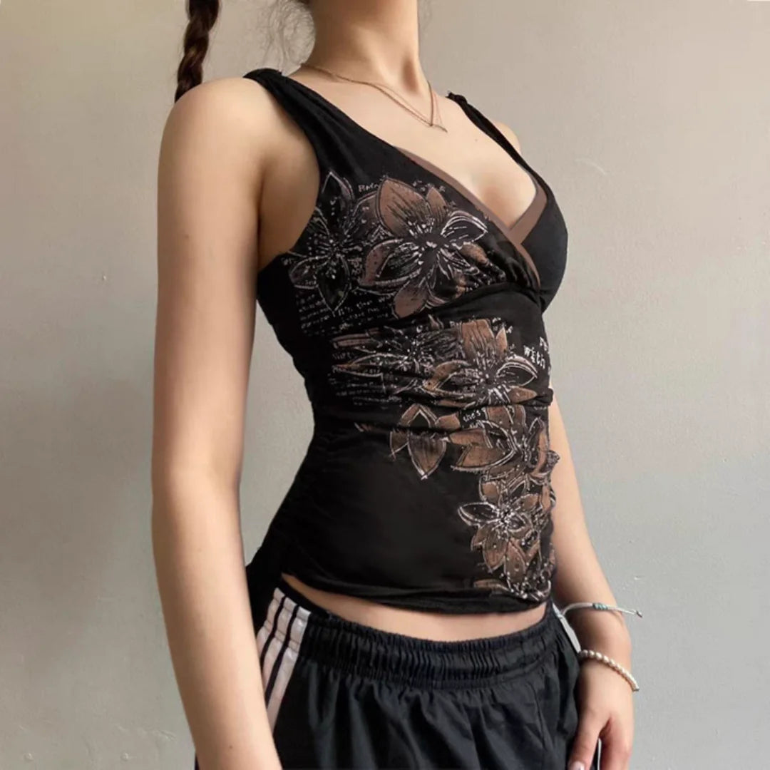 Summer Shibuya Hot Girl Black Sexy Strap Top Female 2000s Y2K Harajuku Gothic Retro Backless Top Street Style