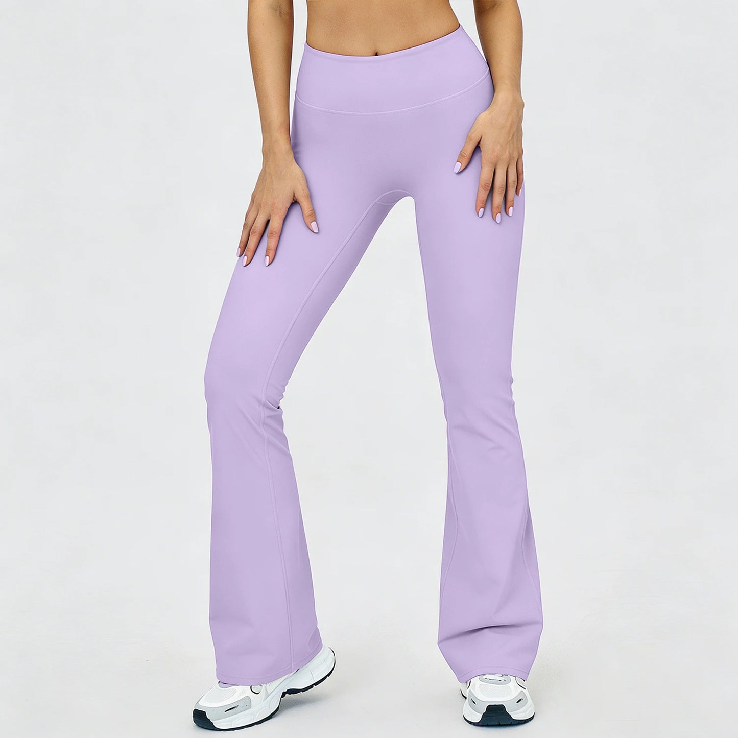 Women's Slightly Flared Yoga Pants GYM Hip-lifting Leggings High-waisted Fitness Breathable Antibacterial Sports Workout Pants
