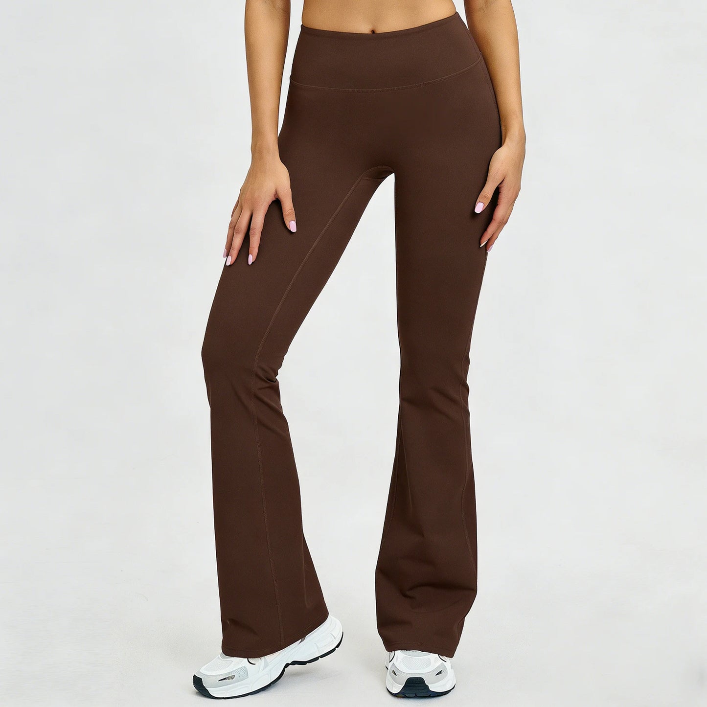 Women's Slightly Flared Yoga Pants GYM Hip-lifting Leggings High-waisted Fitness Breathable Antibacterial Sports Workout Pants