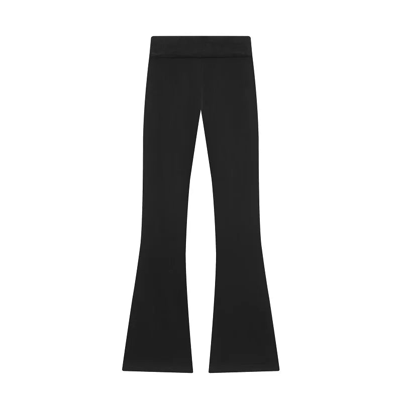 MUJER Sweatshirt Flared Trousers Womens Fleece High Waist Pants Woman Fashion Casual Women's Pants Sets Sports Pants for Women