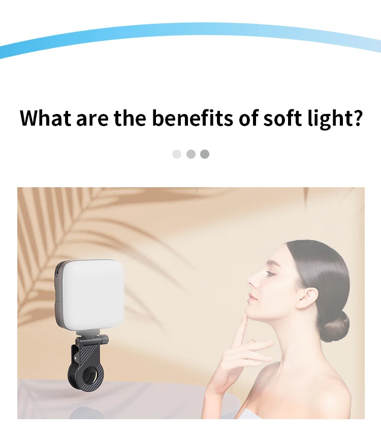 Selfie Light LED Video Camera Light Portable Clip on Light Panel for Camera Phone 3000-9900k For Makeup Video Fill Lights