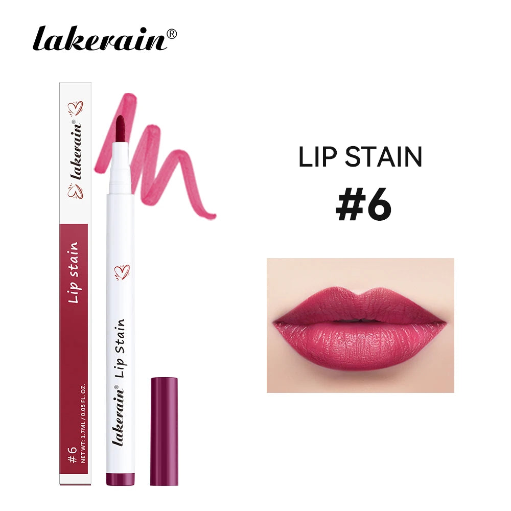 Long-lasting Lip Contour Lip Stain 2 In 1 Smudge-proof Lip Liner Pencil Ultra Pigmented Dual-Sided Design Non-Stick Cup Makeup