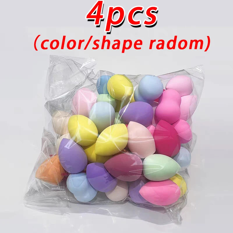 100pcs Cosmetic Puff for Blending Foundation Powder Mini Makeup Sponge Dry Wet Use Face Puffs Powder Eggs Gourd Water Drop Tool