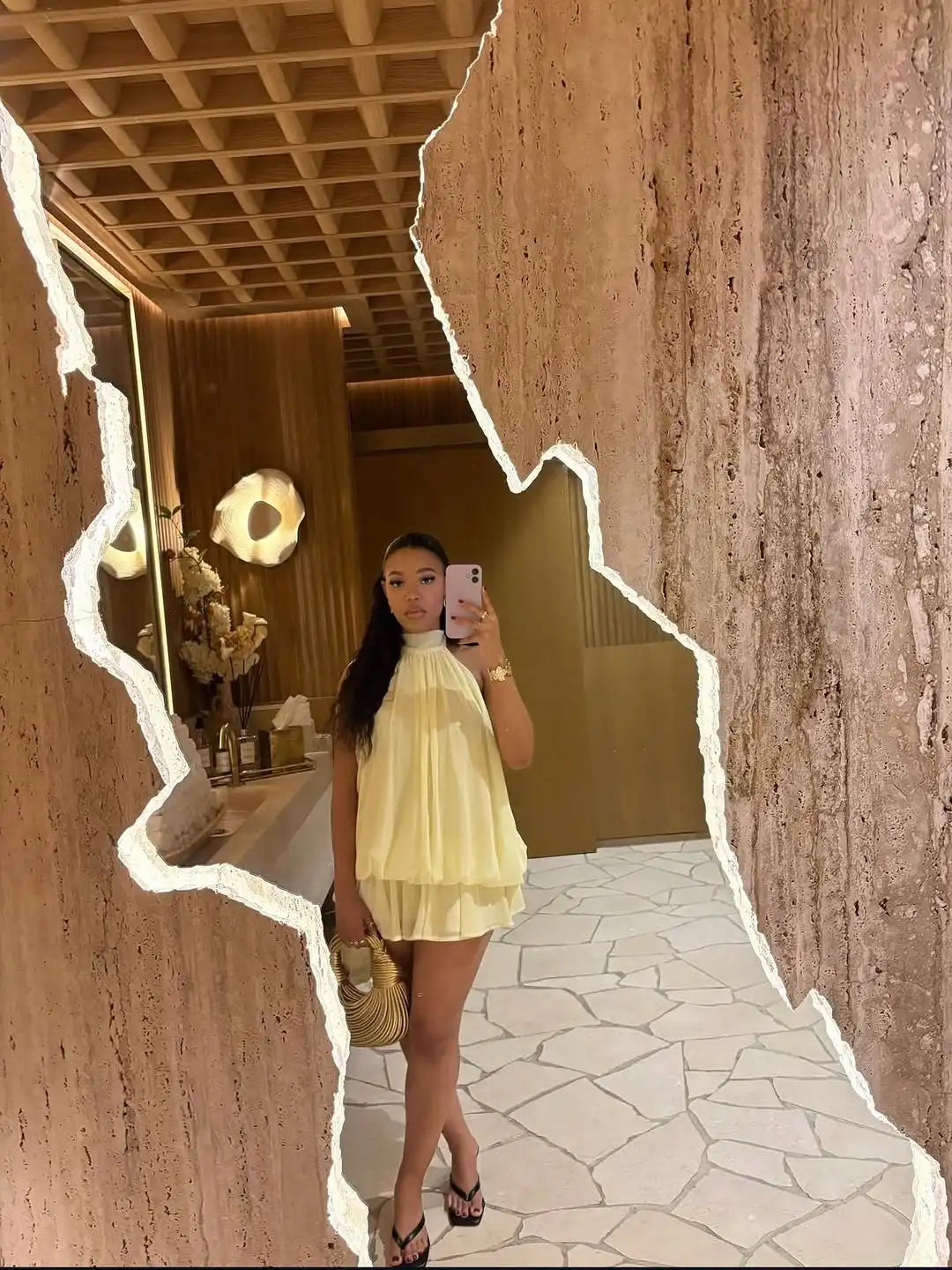 Lady Sexy Backless Halter Chiffon Mini Dress Women Chic Sleeveless Off-shoulder Pleated A-line Dresses New Summer Vacation Gowns