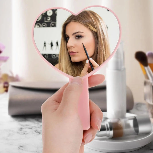 1 Pcs High Definition Handheld Heart-shaped Eyelash Mirror Eyelash Inspection Mirror Makeup Gadgets Vanity Mirror Girl Gifts