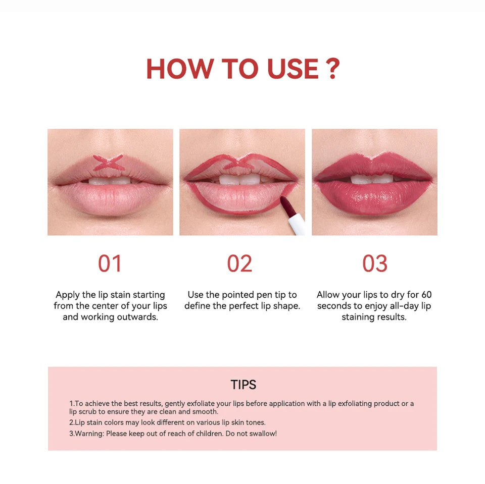 Long-lasting Lip Contour Lip Stain 2 In 1 Smudge-proof Lip Liner Pencil Ultra Pigmented Dual-Sided Design Non-Stick Cup Makeup
