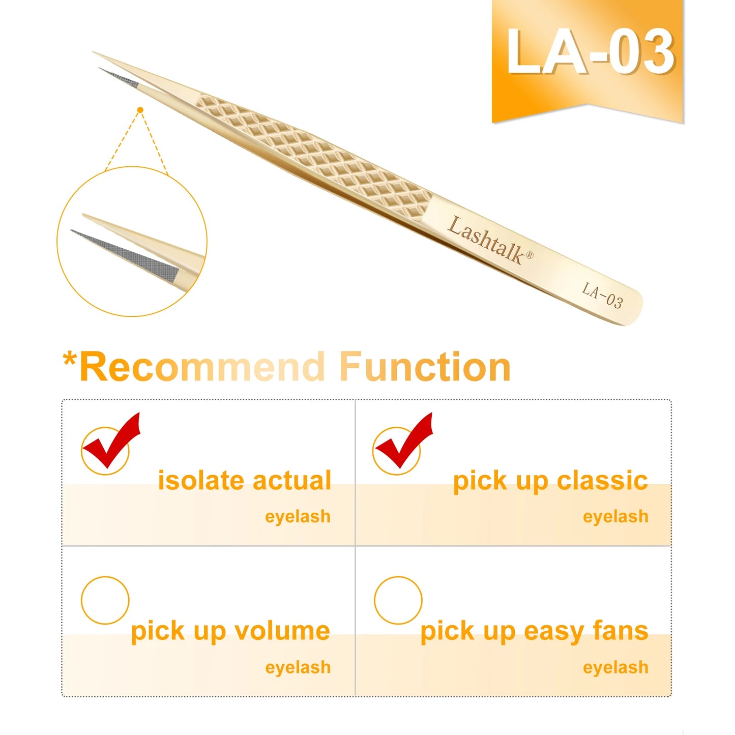 Lashtalk Eyelash Extension Tweezers Makeup Tools From Nagaraku Stainless Steel Non-magnetic Volume FakeLashes Supplies Accurate