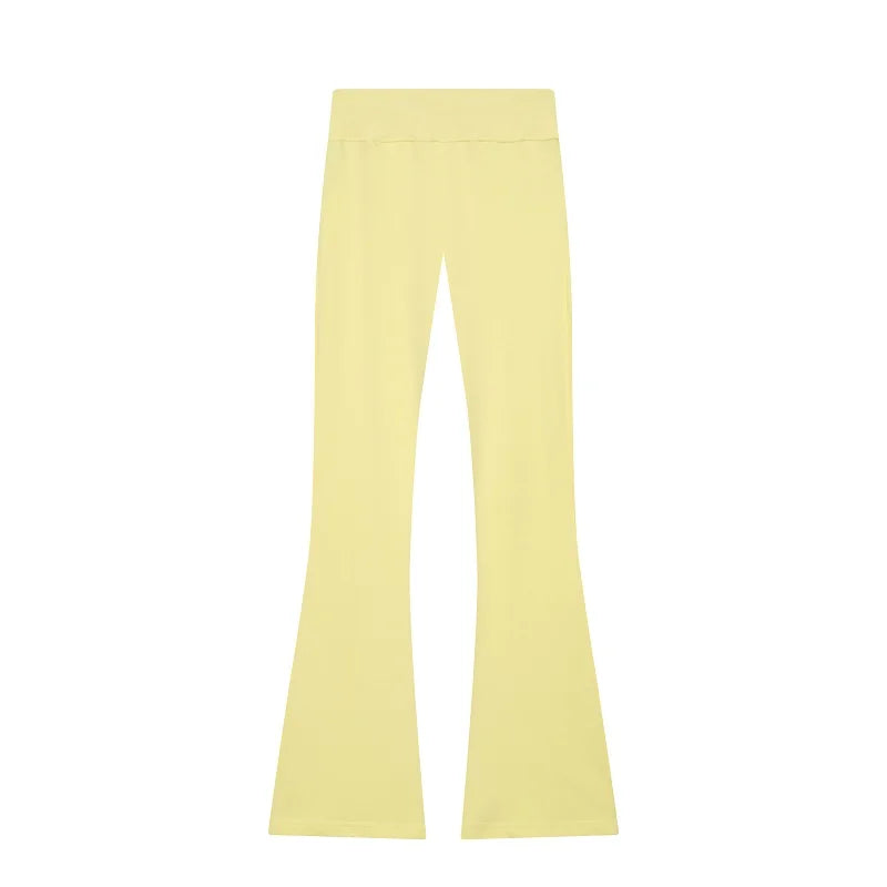 MUJER Sweatshirt Flared Trousers Womens Fleece High Waist Pants Woman Fashion Casual Women's Pants Sets Sports Pants for Women