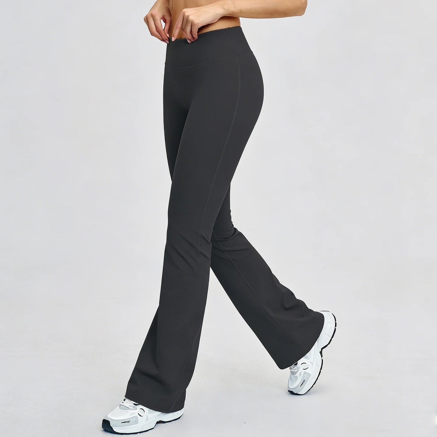 Women's Slightly Flared Yoga Pants GYM Hip-lifting Leggings High-waisted Fitness Breathable Antibacterial Sports Workout Pants