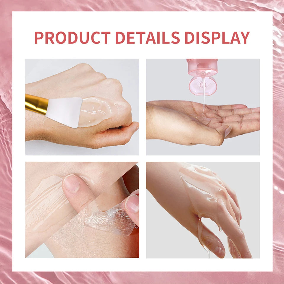 Collagen Peel Off Facial Mask Overnight Wrapping Pack Elasticity Hydration Care Reduces Sagging Dullness Hydrolyzed Collagen For