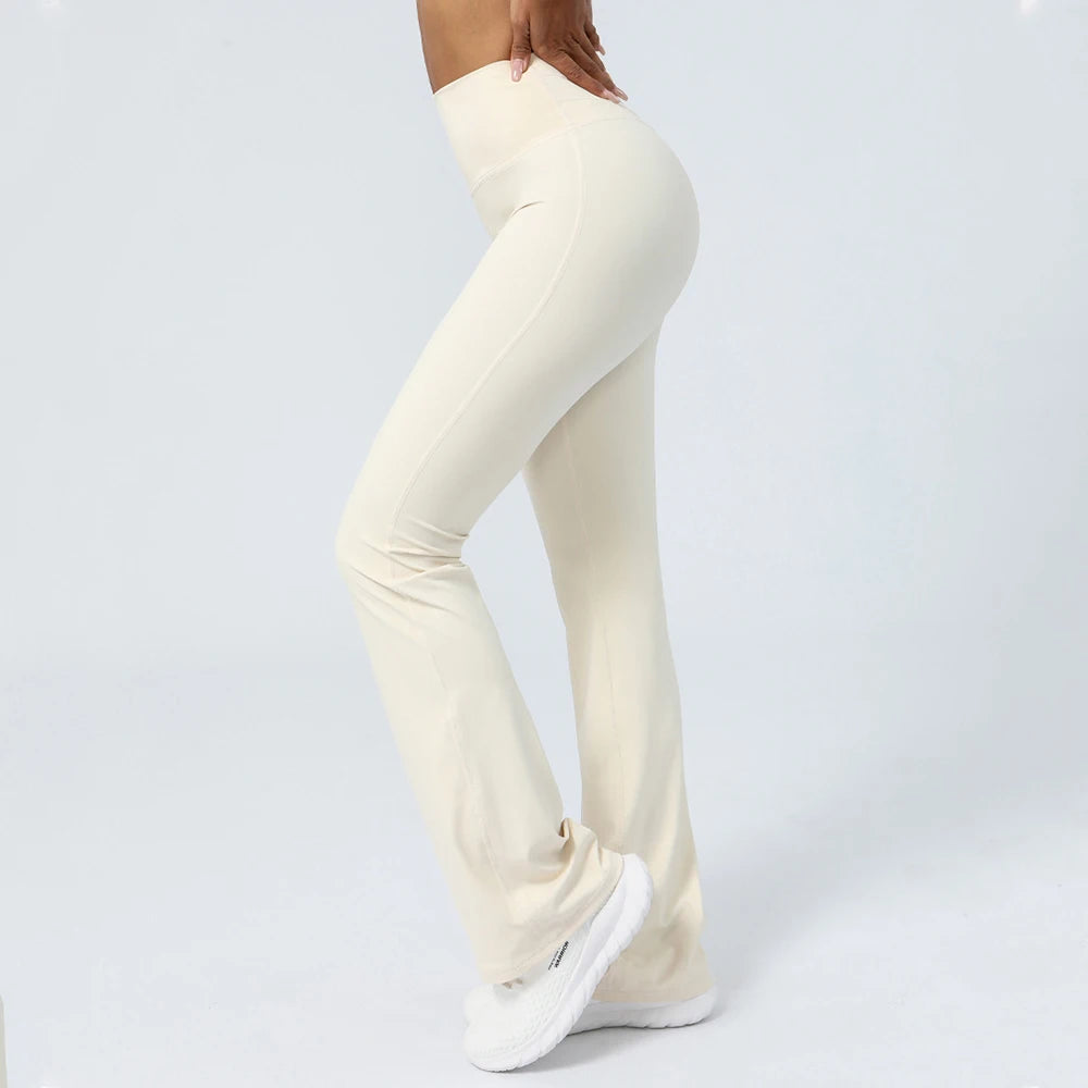 Flared Pant Yoga Pants Naked High Waisted Cinching Hip Lifting Sports Leggings Running Fitness Elastic Bell Bottom Pants Women