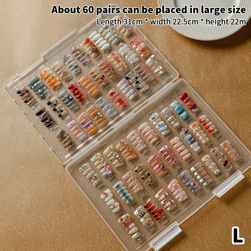 Nail Wearing Nail With Large Capacity Storage Box Dust-proof Transparent Convenient Color Card Nail Plate Display