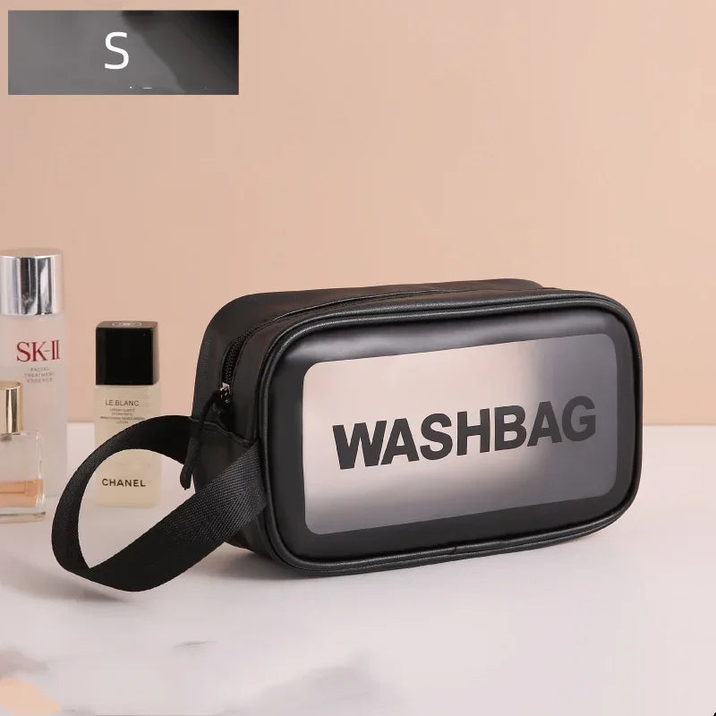 Black Cosmetic Bags Waterproof Make Up Storage Handbags Portable Travel Toiletries Storage Bag Seaside Tote Women's Cosmetic Bag
