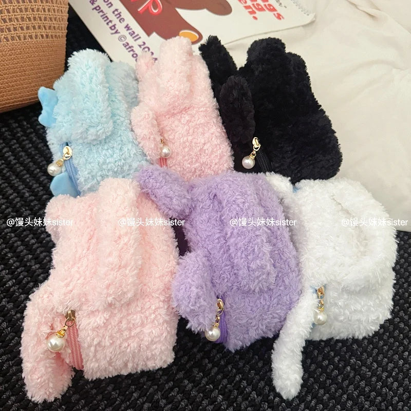 Large Capacity Cosmetics Storage Bag Kuromi My Melody Hello Kitty Cartoon Plush Bag Makeup Bag Travel Storage Bag Gifts Girl