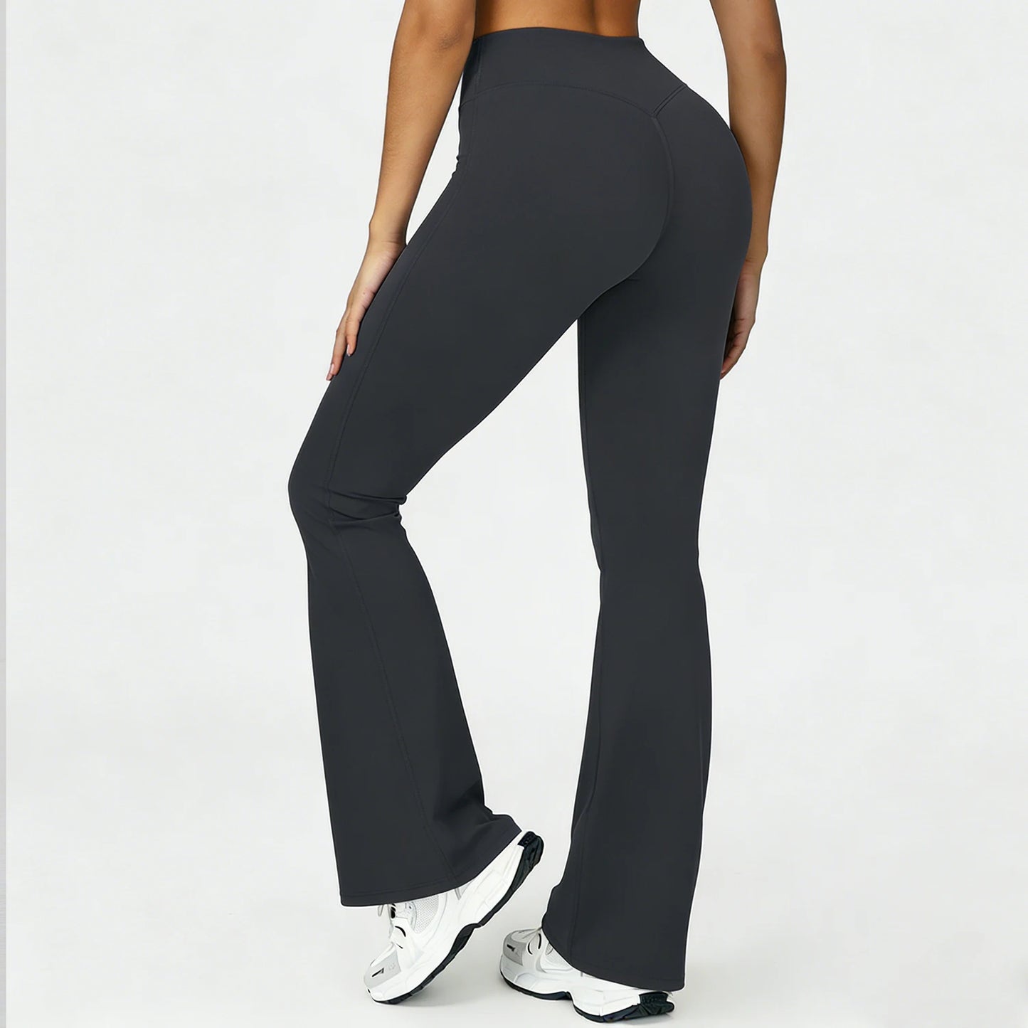Women's Slightly Flared Yoga Pants GYM Hip-lifting Leggings High-waisted Fitness Breathable Antibacterial Sports Workout Pants